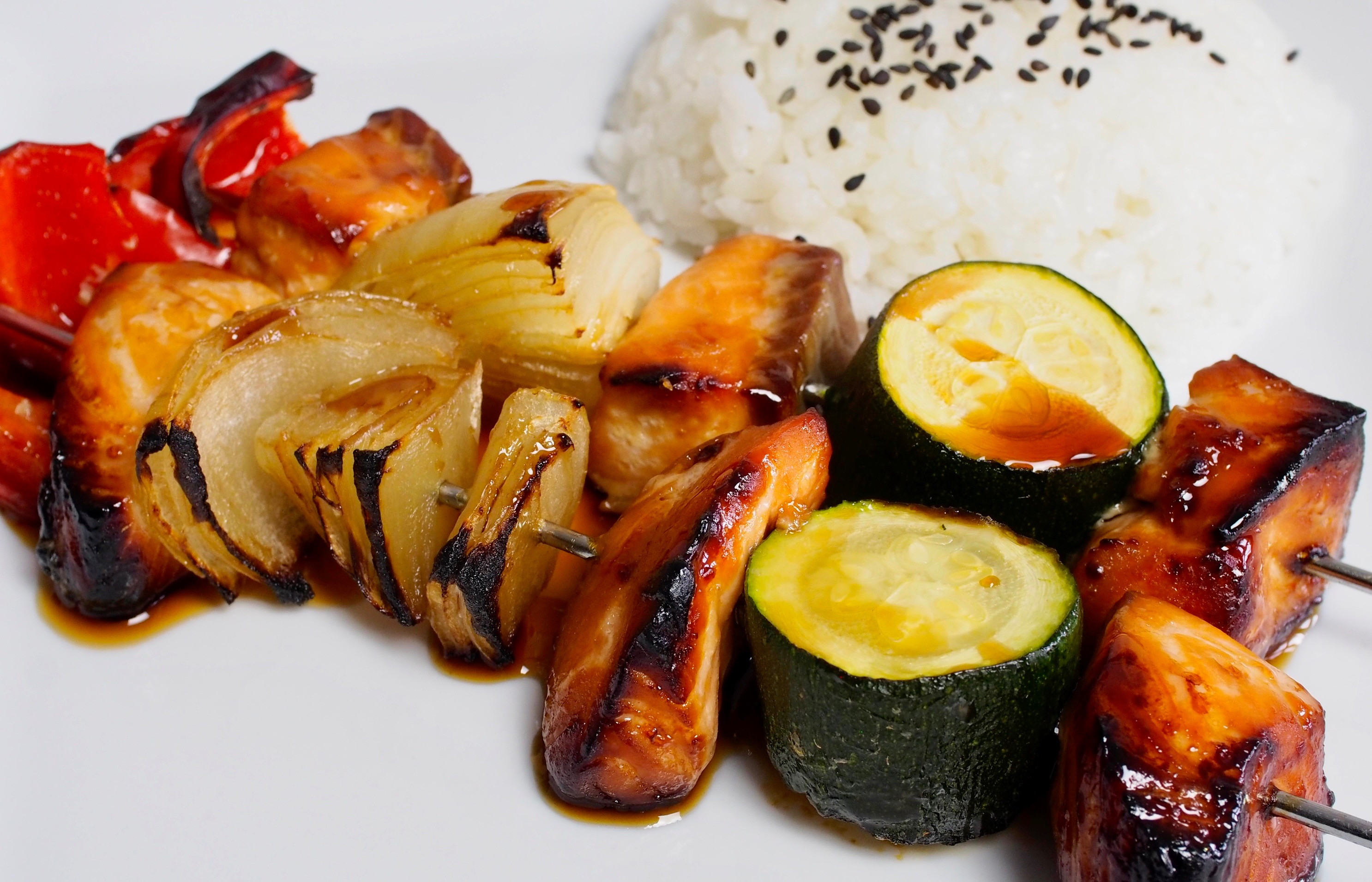 Teriyaki Salmon Skewers